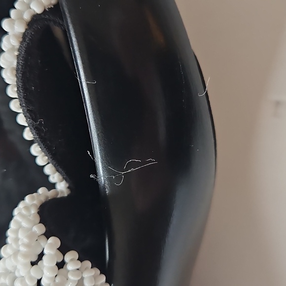 Robert Clergerie Sandal Slides Beaded White Starfish Black SZ 6.5 Resort - Picture 6 of 11